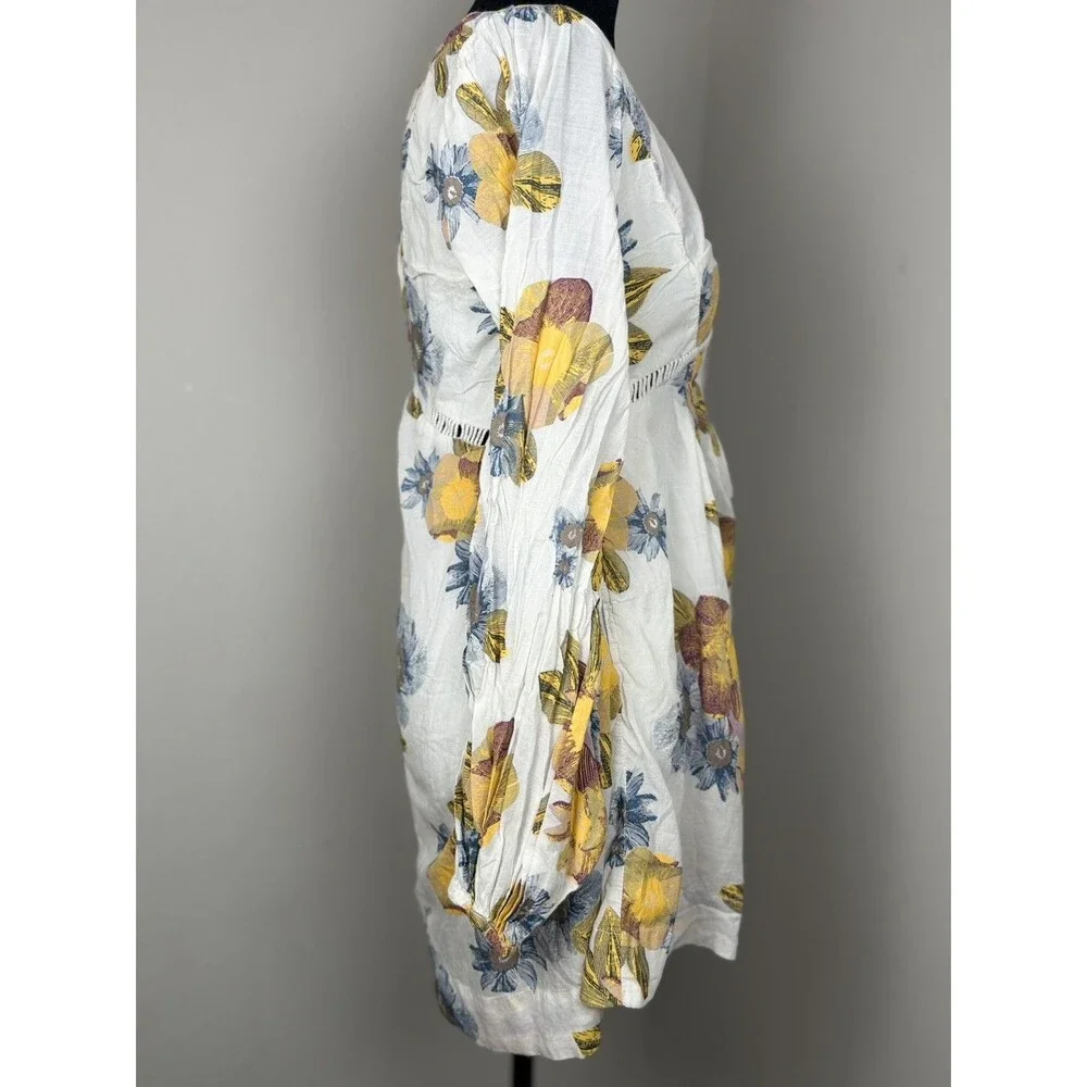 Free People Strawberry Fields Tunic Mini Dress Size xSmall Ivory boho festival - Picture 5 of 16